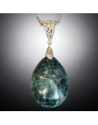 Pendentif Apatite bleue avec chaîne