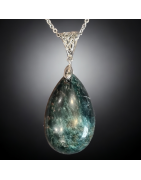 Pendentif Apatite bleue avec chaîne