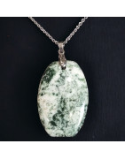 Pendentif Agate arbre avec chaîne