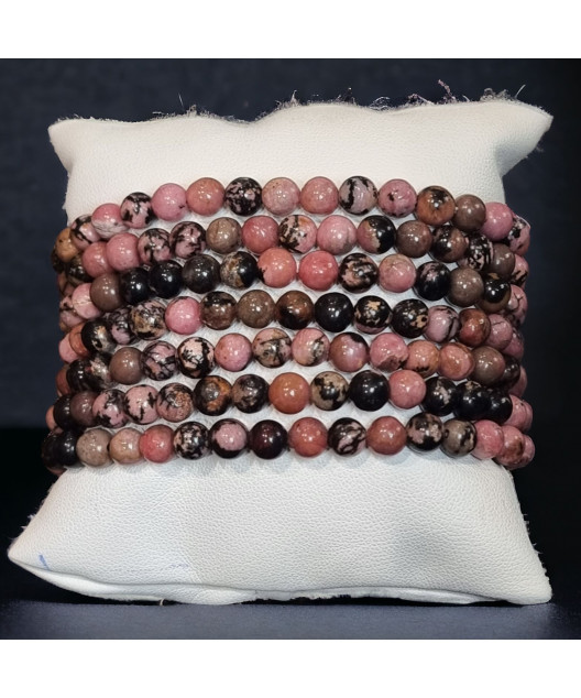 Bracelet Rhodonite Pierres Rondes