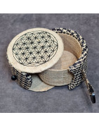 Boîte de rangement & rechargement Fleur de vie ronde pm pour pierres et bracelets