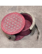 Boîte de rangement & rechargement Fleur de vie ronde pm pour pierres et bracelets