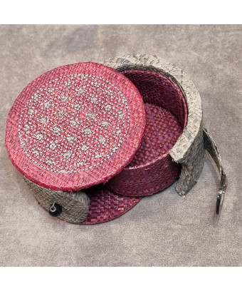Boîte de rangement & rechargement Fleur de vie ronde pm pour pierres et bracelets