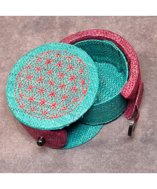 Boîte de rangement & rechargement Fleur de vie ronde pm pour pierres et bracelets