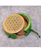 Boîte de rangement & rechargement Fleur de vie ronde pm pour pierres et bracelets