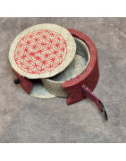 Boîte de rangement & rechargement Fleur de vie ronde pm pour pierres et bracelets