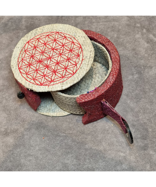 Boîte de rangement & rechargement Fleur de vie ronde pm pour pierres et bracelets