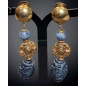 Boucles Sodalite à clips plaqué or