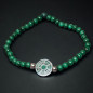 Bracelet Malachite soleil & pierres rondes 4mm