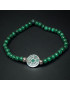 Bracelet Malachite soleil & pierres rondes 4mm