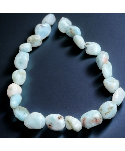 Bracelet Larimar Pierres olives