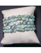 Bracelet Larimar Pierres olives