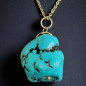 Pendentif Turquoise avec chaîne plaquée or
