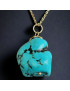 Pendentif Turquoise avec chaîne plaquée or