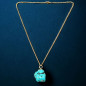 Pendentif Turquoise avec chaîne plaquée or