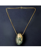 Pendentif Labradorite avec chaîne plaquée or