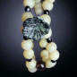 Bracelet Jade facetté Fleur Zoïsite Quartz fumé & Onyx sur câble acier double