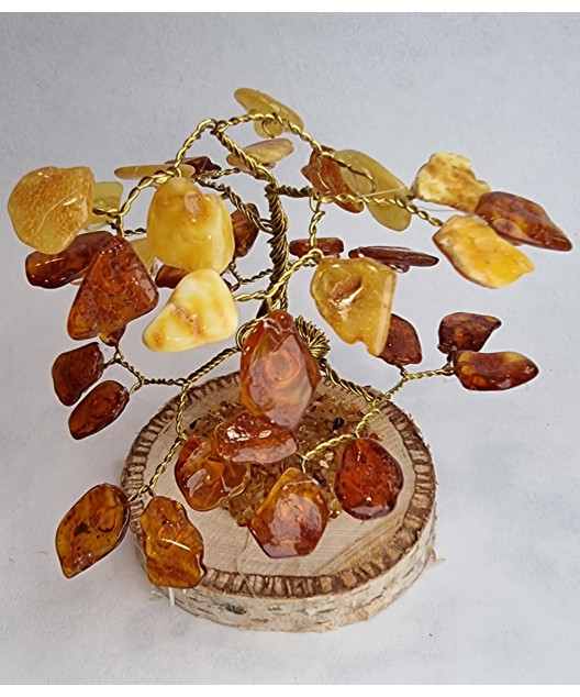 Arbre du bonheur Ambre multicolore "Bonsaï" pm