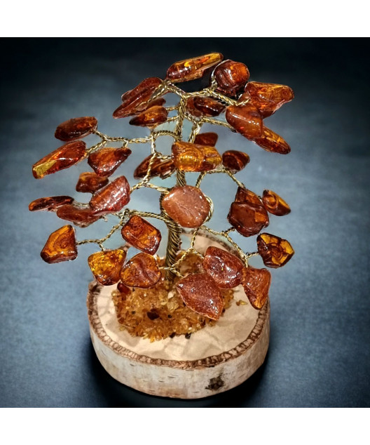 Arbre du bonheur Ambre cognac pm
