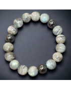 Bracelet Labradorite & Hématite Pierres rondes 10mm