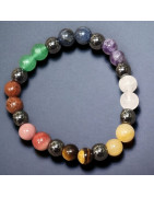 Bracelet 7 Chakras modèle enfant Pierres rondes 6mm