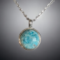 Pendentif Apatite bleue cabochon avec chaîne