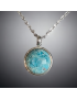 Pendentif Apatite bleue cabochon avec chaîne