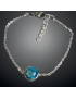 Bracelet Apatite bleue cabochon avec fermoir