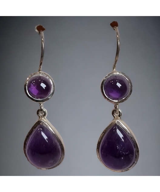 Boucles Améthyste pendants Argent 925