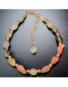 Bracelet Multipierres Cheville ou Poignet avec fermoir doré (s)