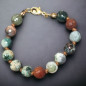 Bracelet Agate mousse & arbre facettée enfant avec fermoir doré