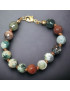 Bracelet Agate mousse & arbre facettée enfant avec fermoir doré
