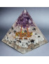 Pyramide Orgonite de protection Quartz rutile tourmaline &  Améthyste pm