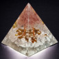 Pyramide Orgonite de protection Howlite & Quartz rose pm