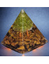 Pyramide Orgonite de protection Œil de tigre & Péridot pm