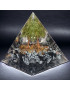 Pyramide Orgonite de protection Obsidienne neige & Péridot pm