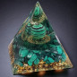 Pyramide Orgonite de protection Malachite Fleur de vie GM Pyramide Orgonite de protection Malachite Fleur de vie GM