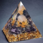 Pyramide Orgonite de protection Améthyste Fleur de lotus GM