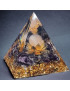 Pyramide Orgonite de protection Améthyste Fleur de lotus GM