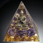 Pyramide Orgonite de protection Améthyste & Bouddha GM