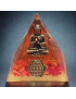 Pyramide Orgonite de protection Corail & Bouddha - Fleur de vie GM