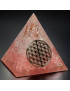 Pyramide Orgonite de protection Cristal de roche & Fleur de vie GM
