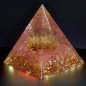 Pyramide Orgonite de protection Cristal de roche & Fleur de lotus GM