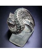 Bague Aigue marine & Zirconium Argent 925 Taille 52