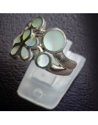 Bague Nacre fleur Argent 925 Taille 58