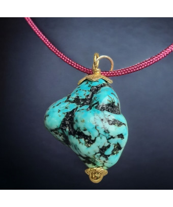 Pendentif Turquoise avec cordon réglable