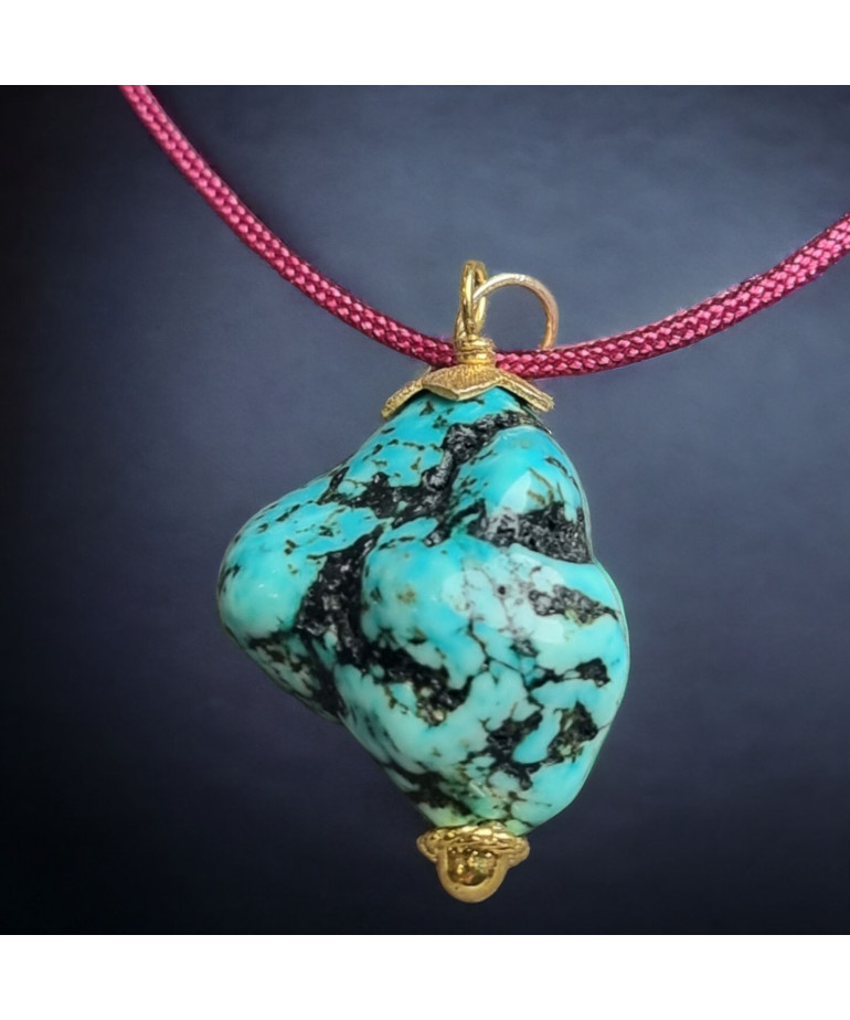 Pendentif Turquoise avec cordon réglable