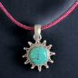 Pendentif Turquoise soleil Argent 925 avec cordon réglable