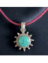 Pendentif Turquoise soleil Argent 925 avec cordon réglable