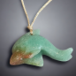 Pendentif Dauphin Aventurine verte avec cordon